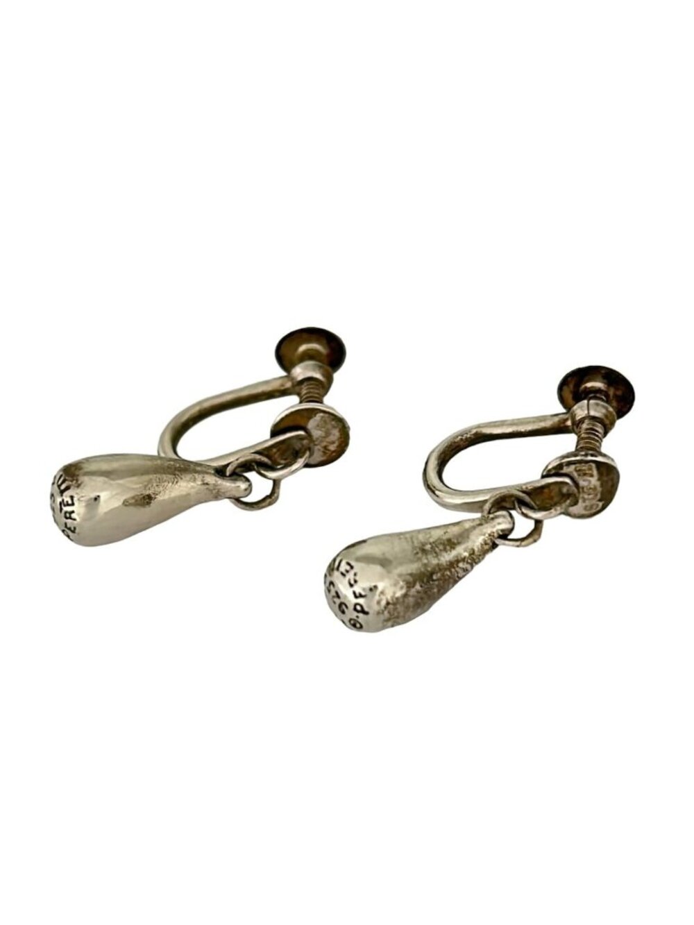 Tiffany & Co Earrings Teardrop Silver